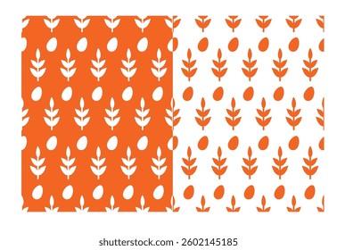 Seamless stencil_background with geometrically arranged eggs and twigs. Easter background