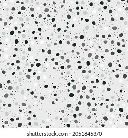 Seamless Stone Abstract Pattern. Gray Marble Stone Background. Terrazzo Stone Vector Material. Vector Home Granite Texture. Mosaic Terrazzo Organic Design. Stone Venetian Irregular Print. Floor Art