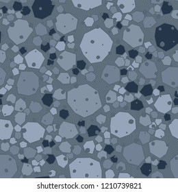 Seamless stone camouflage on a background of diagonally striped squares.