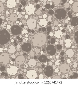 Seamless stone camouflage on the background of divided ovals and chaotic lines.