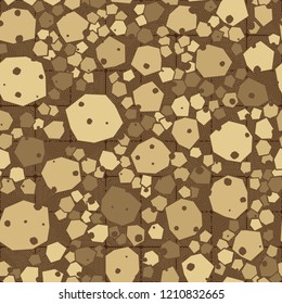 Seamless stone camouflage on a background of concentric and diagonally striped squares.