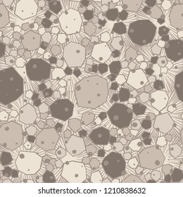 Seamless stone camouflage on a background of square suns.