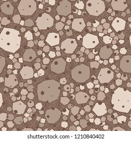 Seamless stone camouflage on the texture of the quadrilateral figures.