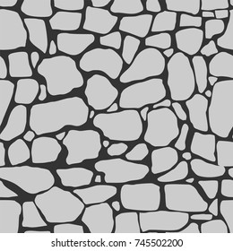 Seamless stone mosaic, background. Abstract shapes, ornament, vector illustration. 