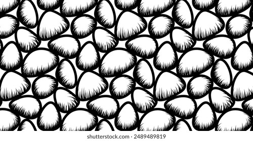 Seamless Stone Paving Vector. Pebble and Shingle Beach Wallpaper for Interiors.