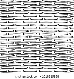 Seamless stonework pattern/ Black and white stone wall texture/ Cobblestone pavement background