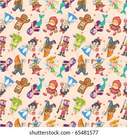 seamless story people pattern