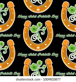 Seamless St.Patrick s day background. Typography poster of St. Patrick s day or a birthday card, seamless canvas for your design.