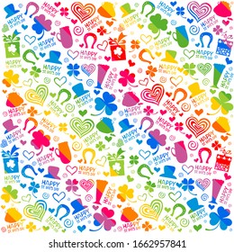 Seamless St.Patrick's day background. Light Multicolor. An elegant bright illustration with gradient. Vector illustration