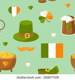 Seamless St.Patrick's day background. Vector illustration perfect for your design. 