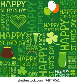 Seamless St.Patrick's day background. Vector Illustration