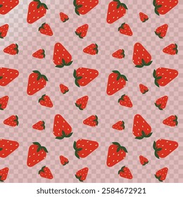 Seamless Strawberries Pattern Isolated Vector
