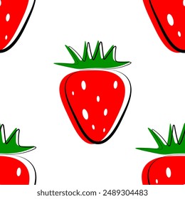 Seamless Strawberry abstract background art vector