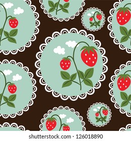 Seamless strawberry background