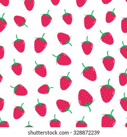 Seamless strawberry background. Flat design.