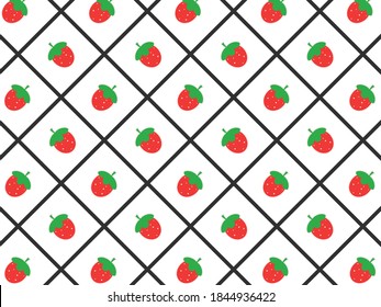 Seamless strawberry background vector. Strawberry vector isolated in white background.