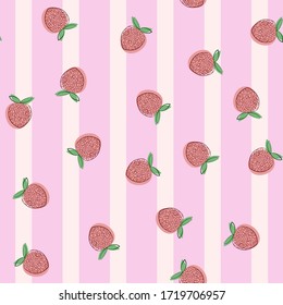 Seamless strawberry berry vector fabric pattern textile ornament background abstract 