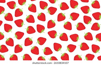 Seamless Strawberry Pattern. Strawberry  background. strawberries repeatable background. Design for wrapping paper, fabric, backdrop, wallpaper. Fruit graphic element, tile decoration.