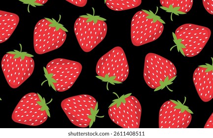 Seamless strawberry pattern. strawberry background. Summer fruit vector seamless pattern perfect for textile, background, wallpaper, wrapping paper and so on.
