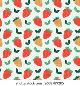Seamless strawberry pattern background vector