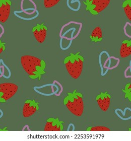 Seamless strawberry pattern for design and decoration.