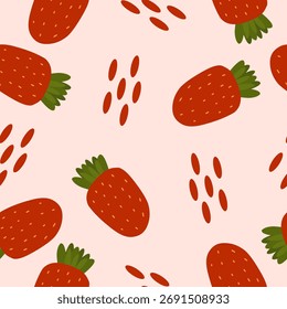 Padrão de morango sem costura para tecido, papel de parede, embalagem.