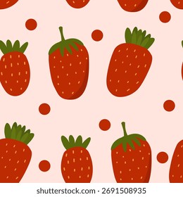 Padrão de morango sem costura para tecido, papel de parede, embalagem.