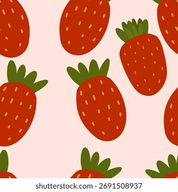 Patrón de fresa sin costuras para tela, Fondo de pantalla, embalaje.
