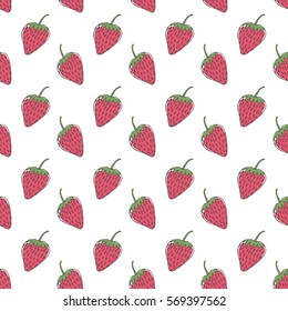 Seamless strawberry pattern. Fruit background