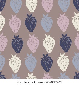 Seamless strawberry pattern on colors background