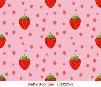 seamless strawberry pattern on pink background vector illustration. strawberry background. strawberry texture.