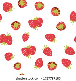 Seamless strawberry pattern. Trendy vector red strawberry pattern texture. 