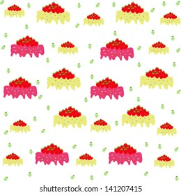seamless strawberry pattern in vector