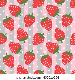 Seamless Strawberry Pattern Vector