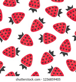 Seamless strawberry pattern. Vector illustration.