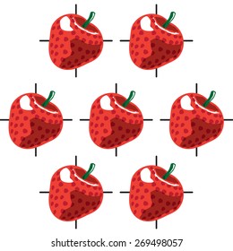 Seamless strawberry pattern in vector, illustration.