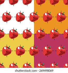 Seamless strawberry pattern in vector, illustration.