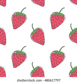 Seamless strawberry pattern. Vector illustration.