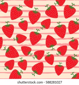 Seamless strawberry pattern.Vector illustration