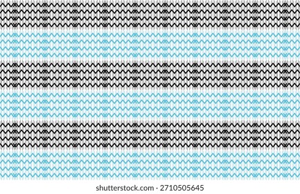 tira inconsútil, línea cruda Horizontal azul y negra del zigzag y fondo azul de dos tonos, azul del chevron del zig zag de la Vertical en azulejo blanco repite diseño inconsútil de la Imagen del modelo para la impresión de la tela