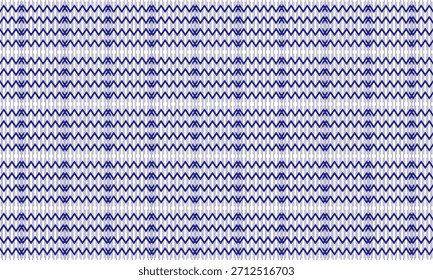 faixa sem costura, linha de zigue-zague azul horizontal e dois tons de fundo azul, zigue-zague azul divisa em azulejo branco repete padrão sem costura design de imagem repleta para impressão de tecido