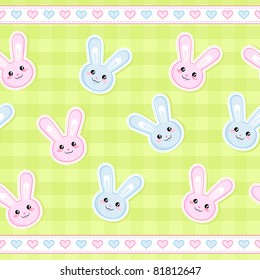 seamless strip pattern with bunnies
