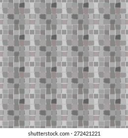 Seamless strip pattern. Vertical, horizontal lines and chessboard texture with torn paper effect. Shred edge background. Gray colors. Vector illustration