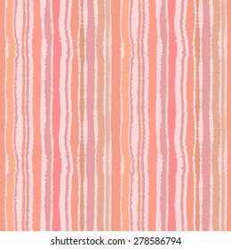 Seamless strip pattern. Vertical lines with torn paper effect. Shred edge background. Pastel colors. Vector illustration