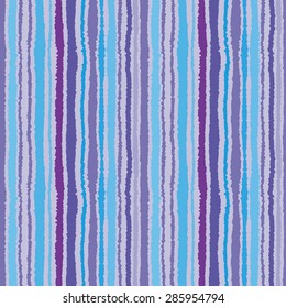Seamless strip pattern. Vertical lines with torn paper effect. Shred edge background. Pastel colors. Vector illustration