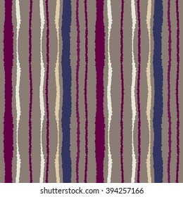 Seamless strip pattern. Vertical lines with torn paper effect. Shred edge texture. Brown, violet, cream colored background. Vector Seamless strip pattern. Vertical lines with torn paper effect. Shred edge texture. Brown, violet, cream colored background. Vector