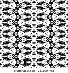 Seamless Stripe Art Pattern. Simple Scribble Pattern. Abstract Boho Dark Batik. Black Colour Art Doodle Textile. Native Ink Scribble Batik. Black Color Tribal Hand Vector. Abstract Ink Ethnic Vector