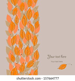 seamless stripe from bright autumn leaves