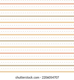 Seamless Stripe with Dot lines Pattern. Cozy Autumn Background. Vector Illustration
