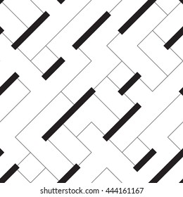 Seamless Stripe and Line Pattern. Vector Black and White Texture